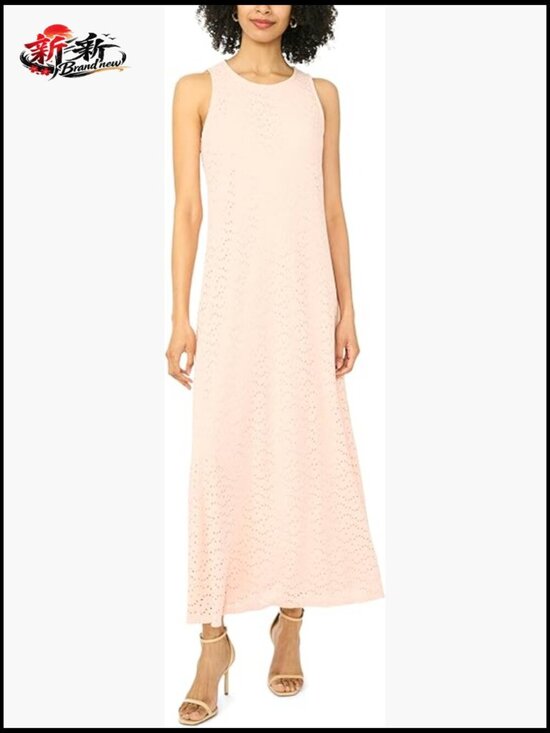Dresses & Skirts - Knit Eyelet Maxi Tank Dress - A-Line Square Neck Maxi Dress